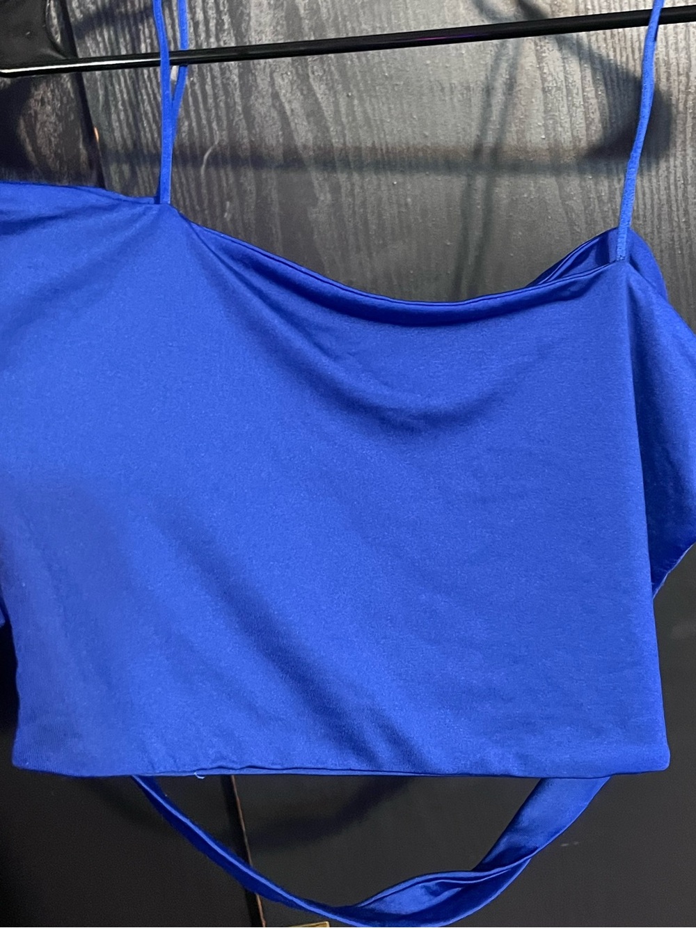 Cobalt Blue Spaghetti Strap Crop Top - Picture 2 of 3